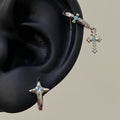 Cross Rhinestone Hoop Earrings - DippedShop Wholesale - #5587