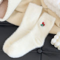 Cute Embroidery Mink Velvet Christmas Socks 6W8FSO899