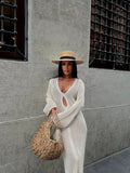 Sexy V-Neck Knit Cover Up - DippedShop Wholesale - #8867
