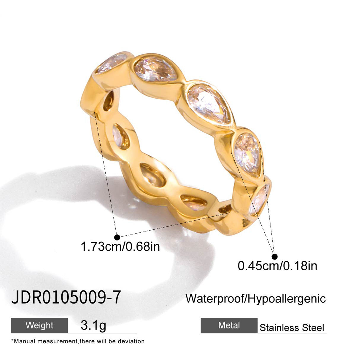 Heart Zirconia Layered Ring - DippedShop Wholesale - #0915