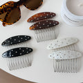 Rhinestone Acetate Oval Insert Comb Hair Clip MK2MBEP6W6HPN06