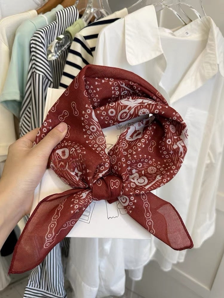 Chic Floral Print Square Silk Scarf 6W6NSI189