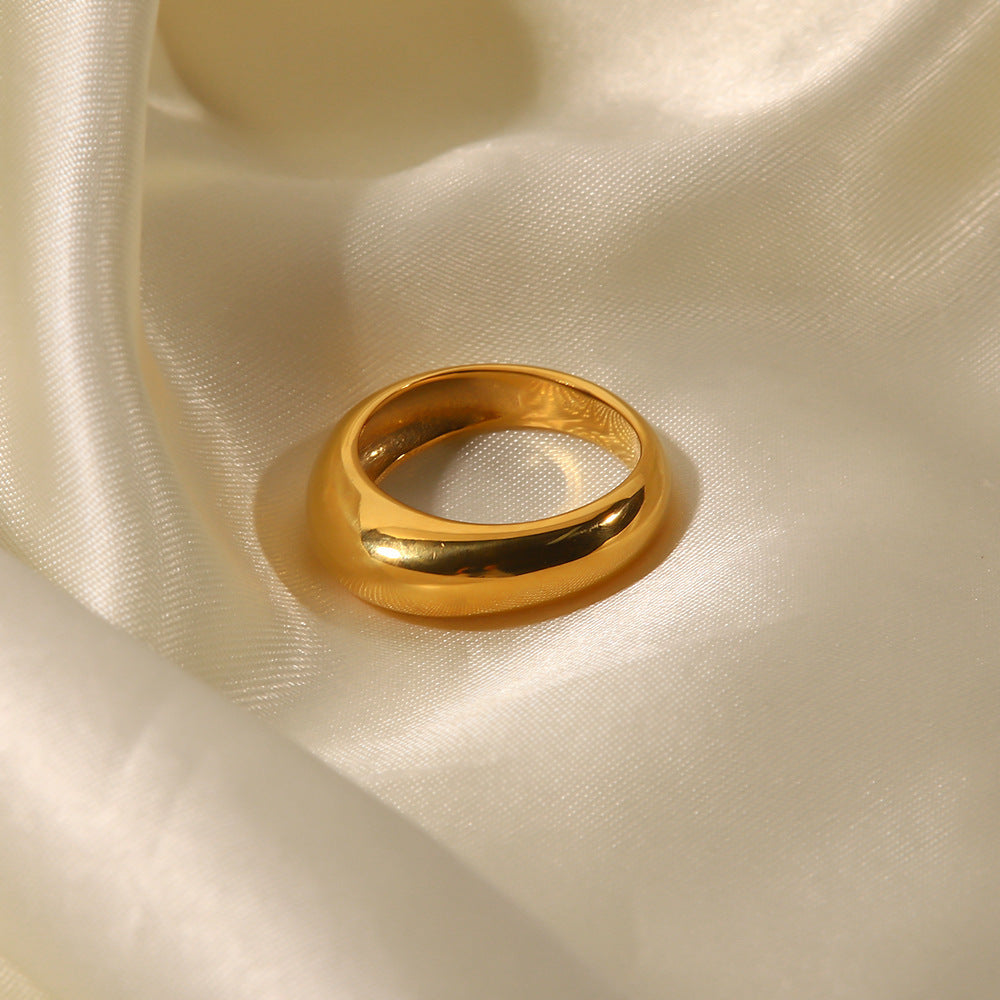 Minimalist Gold Plated Polished Surface Ring 8ZA6JRG144L