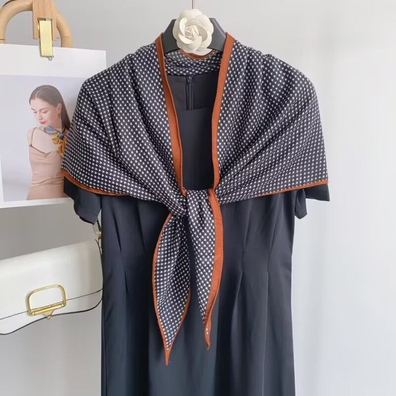 Classic Houndstooth Silk Scarf - DippedShop Wholesale - #2115