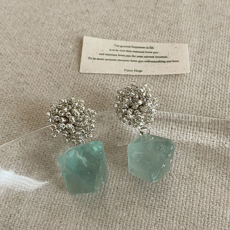 Natural Stone Dangle Earrings - DippedShop Wholesale - #7667