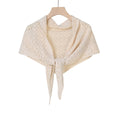 Minimalist Hollow Out Solid Color Knit Triangle Shawl 6W6NSC49