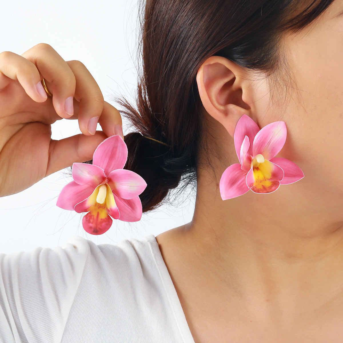 Orchid Stud Earrings - DippedShop Wholesale - #8019