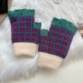 Plaid Knit Fingerless Gloves - DippedShop Wholesale - #1667