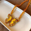 Vintage Pearl Pendant Rhinestone Floral Chain Necklace 6W6JNC979
