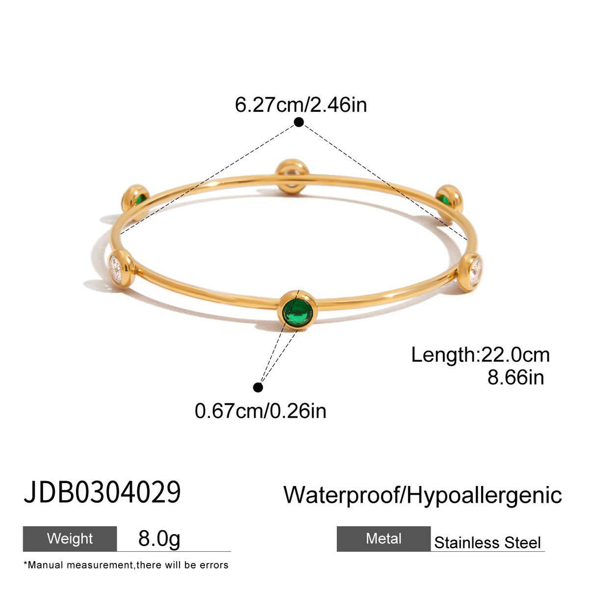 Trendy Gold Plated Pearl Bangle Bracelet 6W6JBR596