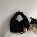 (No Bag Charm)Minimalist Faux Shearling Shoulder Bags 6W10BBG1880