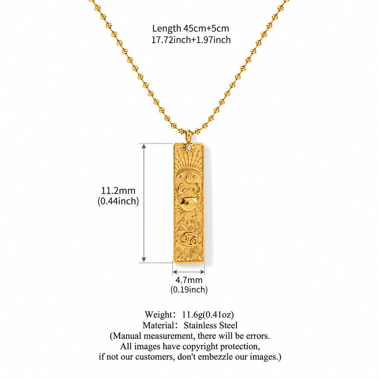 Vintage Rhinestone Gold Plated Pendant Necklace 6W6JNC640