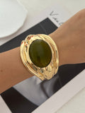 Vintage Enamel Gold Plated Beaded Bangle Bracelet 6W6JBR604