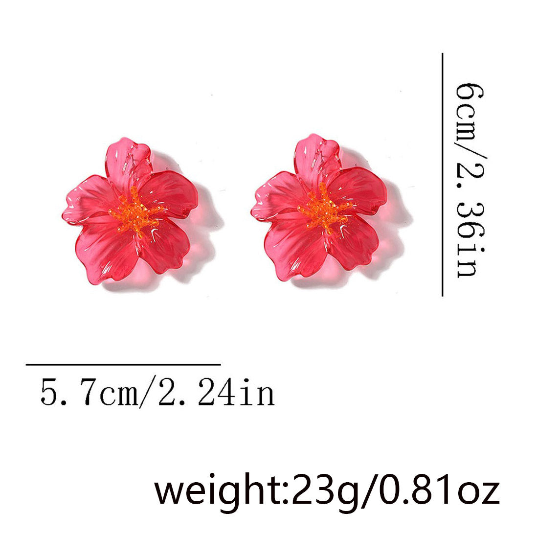 Transparent Acrylic Flower Studs - DippedShop Wholesale - #3491