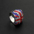 Stylish UK Flag Sparkling Zirconia Chunky Ring 8ZA6JRG208T