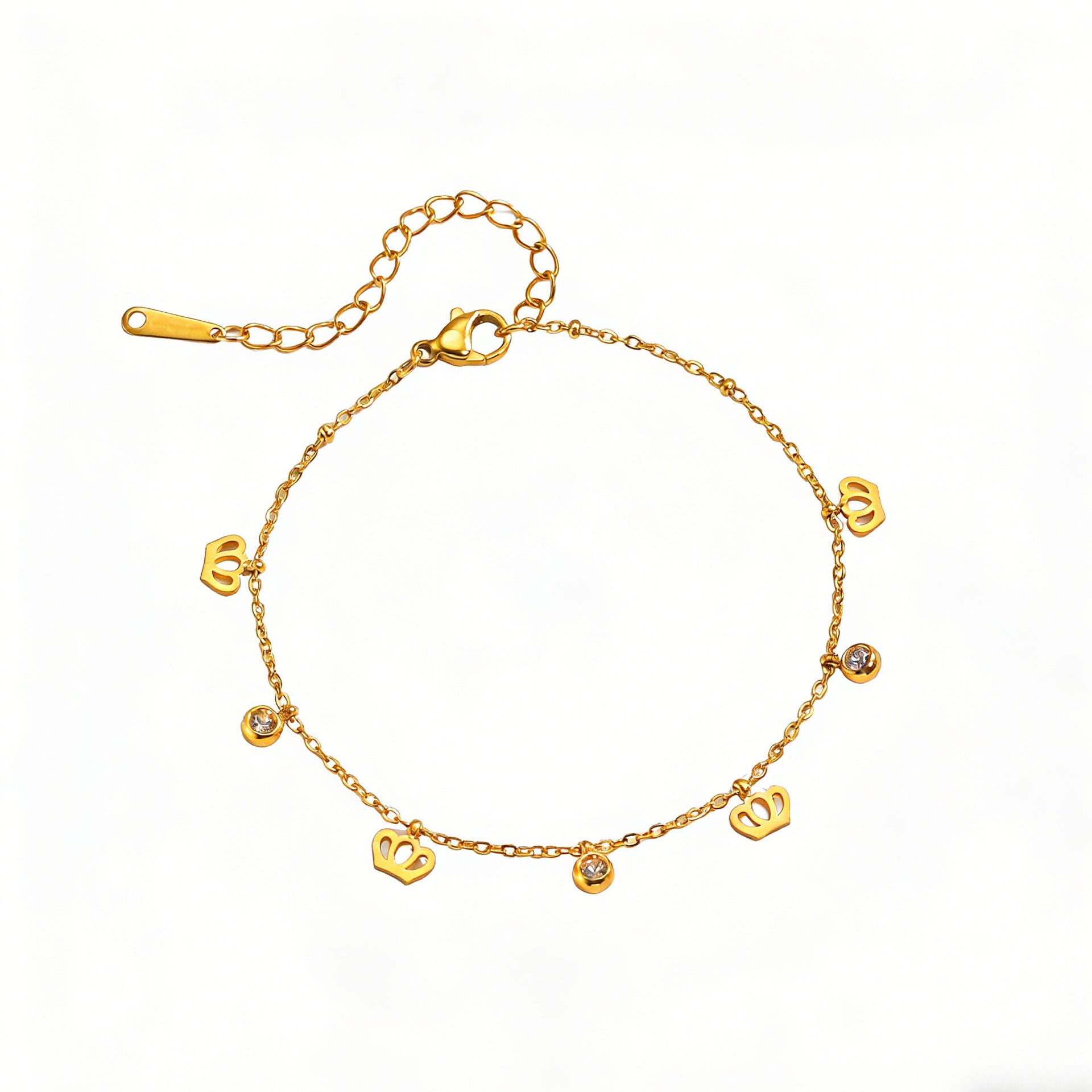 Elegant Gold Plated Crown Zirc - DippedShop Wholesale - #4323