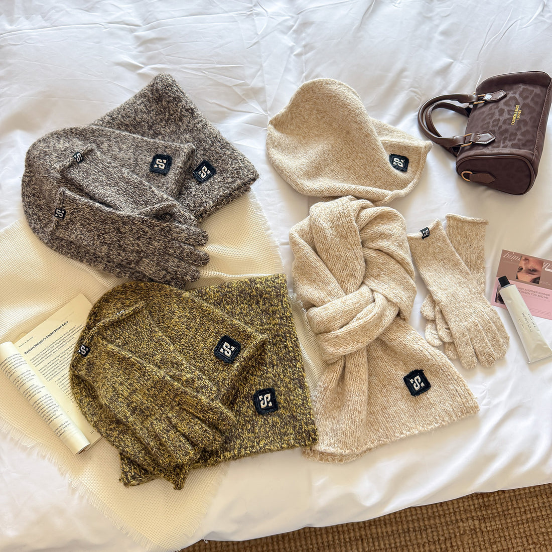 Beanie Gloves Scarf Set - DippedShop Wholesale - #1987