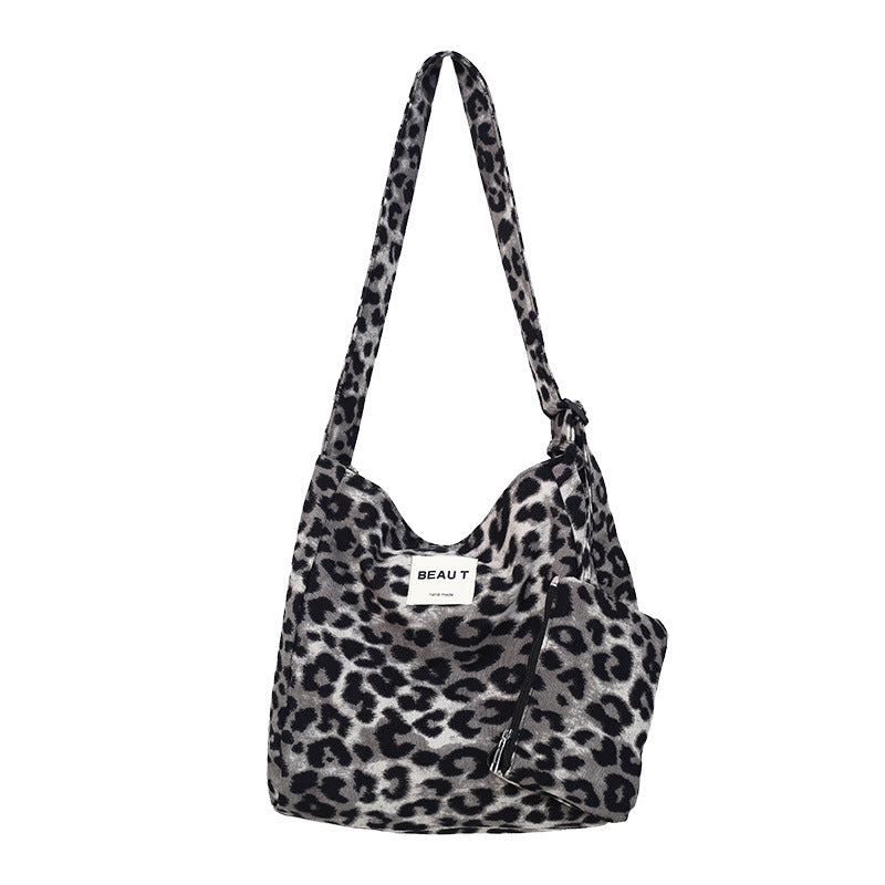 Fashion Striped Leoaprd Print Canvas Shoulder Bag 6W10BBG2485