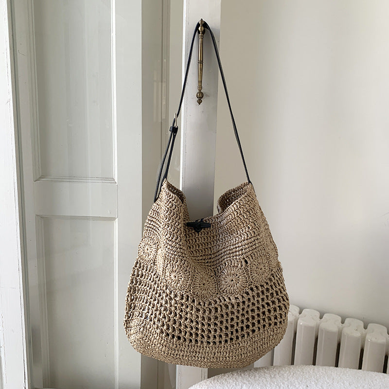 Straw Woven Hobo Bag - DippedShop Wholesale - #2963