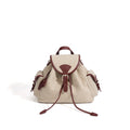 Stylish Color Block Linen Backpack 6S10BBG1429