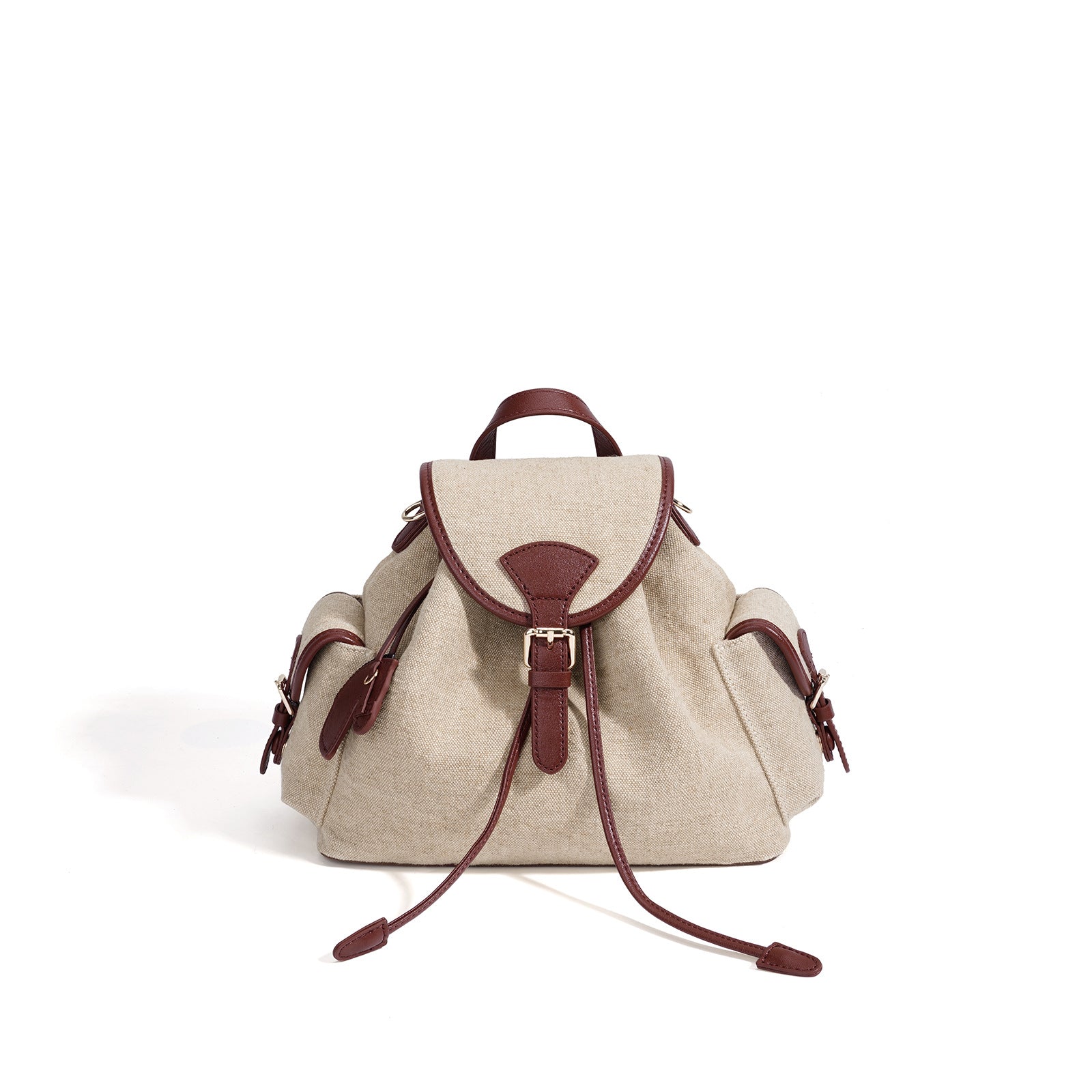 Stylish Color Block Linen Backpack 6S10BBG1429