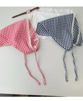Vintage Plaid Lace Trim Versatile Triangle Scarf MK2BW6W6NSI21