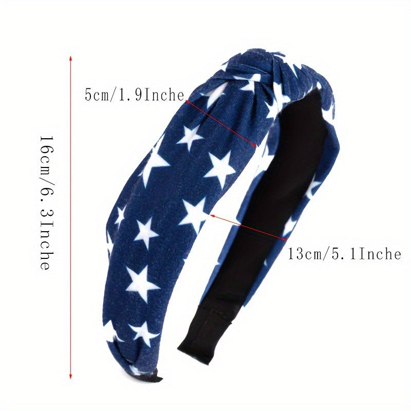 Stylish USA Flag Print Knot Hair Band 8AS6HBD55T