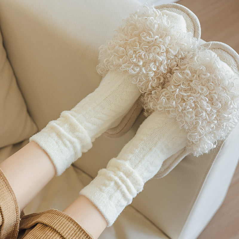 Thickened Cable Knit Winter Crew Socks 6W8FSO883