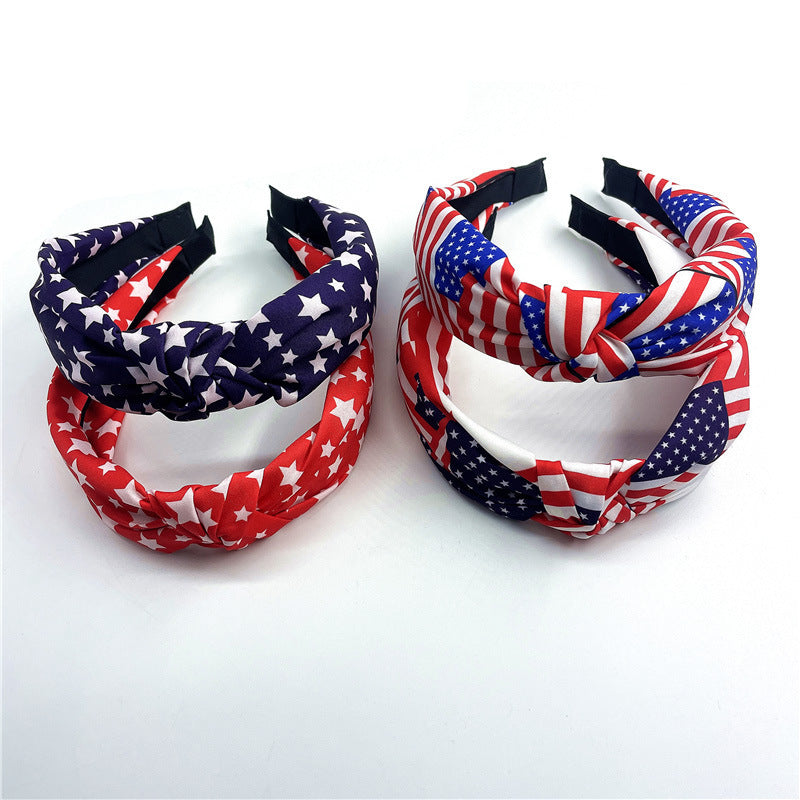 Fashion Start Pattern Knotted Wide Hair Band 8AS6HBD68L