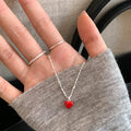 Sweet Red Heart Pendant Chain Necklace 6W6JNC428