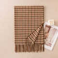 Warm Color Block Plaid Tassel Scarf 6W6NSW285