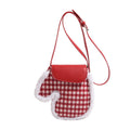 Cute Plush Christmas Plaid Glove Crossbody Bag 6W10BBG2208
