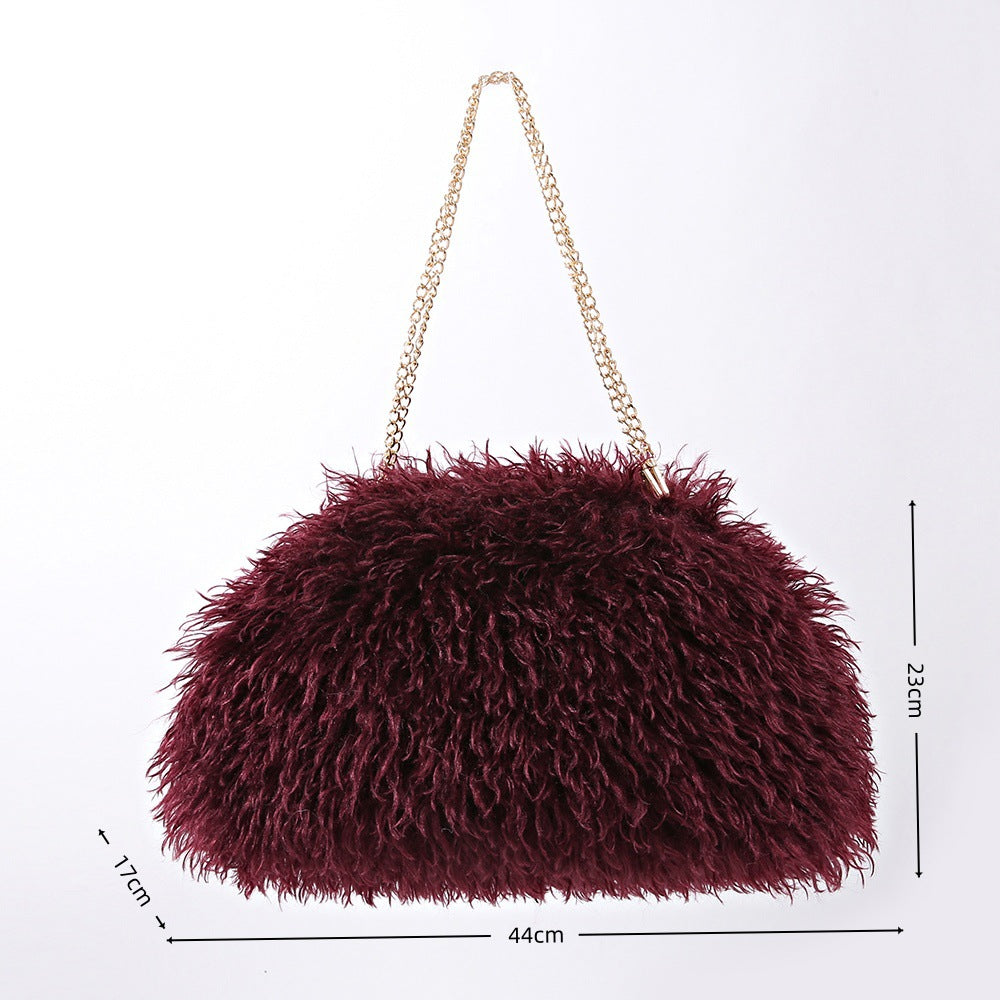 Fuzzy Plush Large Capacity Cloud Shoulder Bag 6W10BBG2348