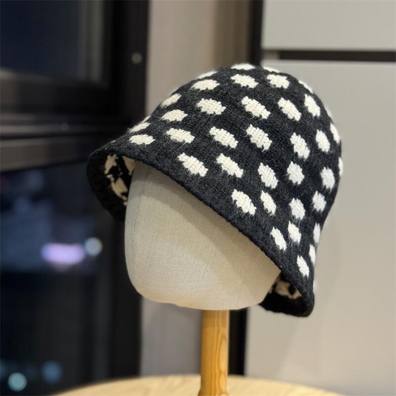 Polka Dot Knit Bucket Hat - DippedShop Wholesale - #0051