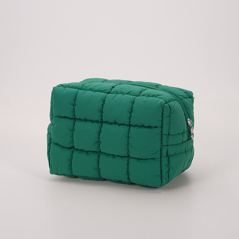 Simple Solid Color Quilted Shell Makeup Bag MK2BW6S10BOB94
