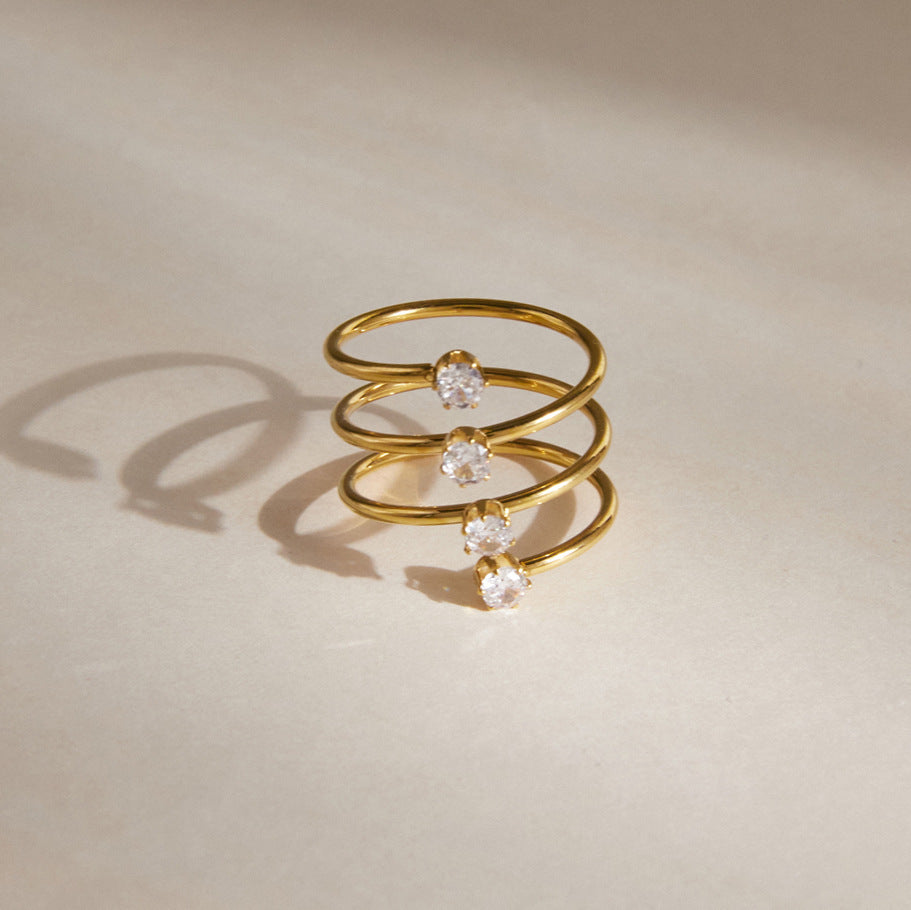 Open Rhinestone Wrap Ring - DippedShop Wholesale - #3731