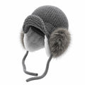 Fleece-Lined Earflap Knitted Beanie - DippedShop Wholesale - #9027