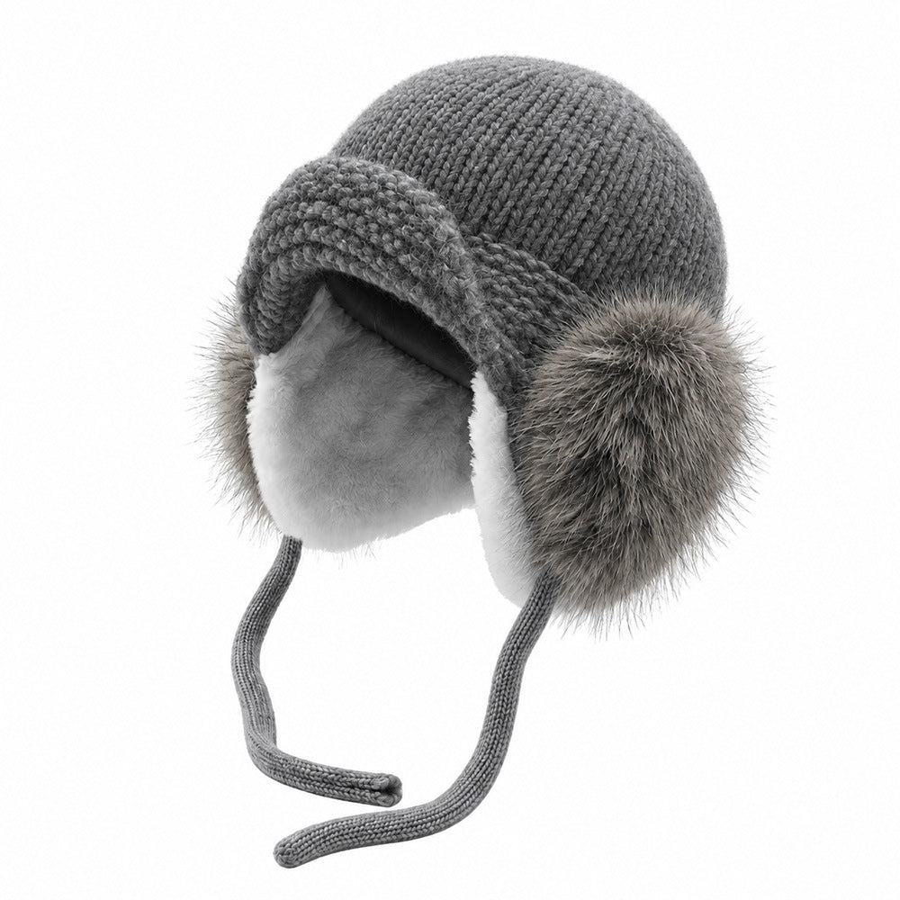 Fleece-Lined Earflap Knitted Beanie - DippedShop Wholesale - #9027