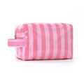 Simple Color Block Striped PVC Cosmetic Bag MK2BLW6C5CO07