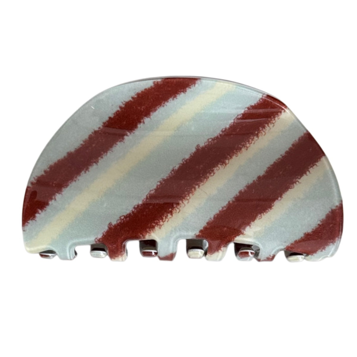 Striped Acetate Hair Claw - DippedShop Wholesale - #5763
