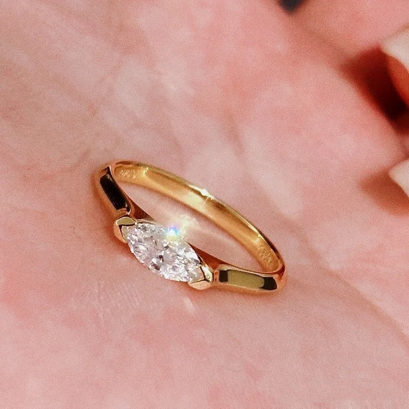 Minimalist Rhinestone Gold Pla - DippedShop Wholesale - #6483
