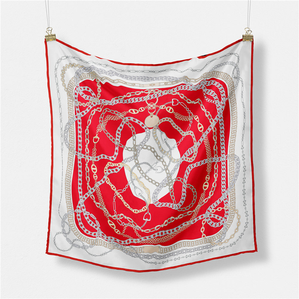 Fashion Abstract Print Versatile Square Silk Scarf 8BW6NSI14