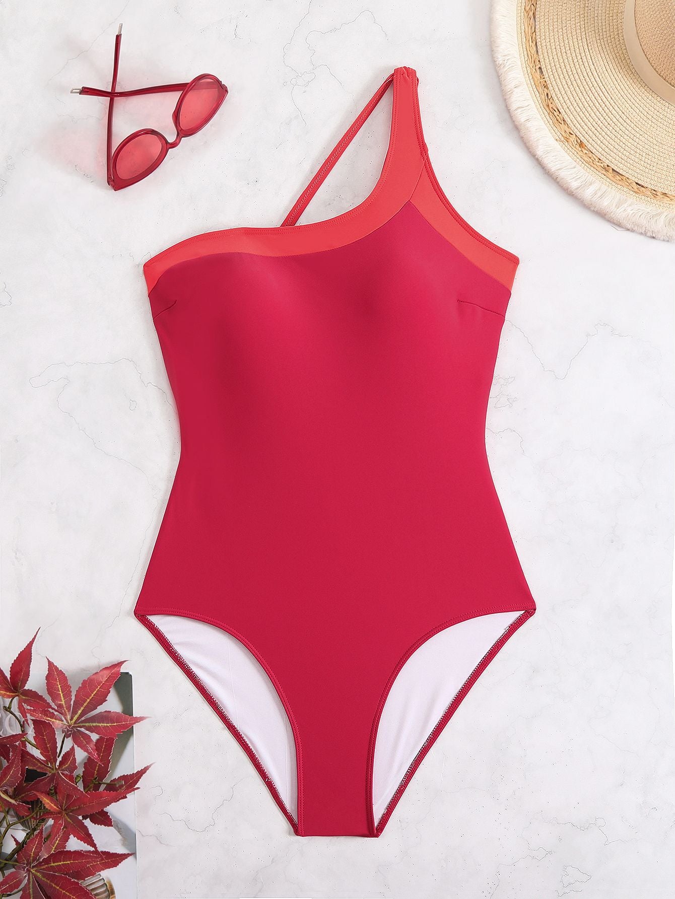 Vintage One-Shoulder Swimsuit - DippedShop Wholesale - #9315