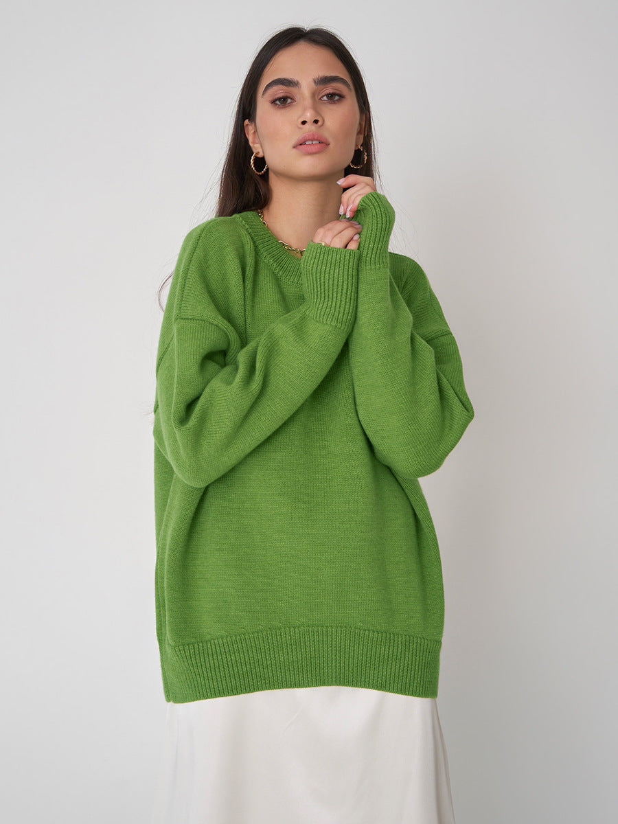 Solid Loose Sweater - DippedShop Wholesale - #7123