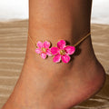 Trendy Exaggerated Blue Flower Chain Anklets 8ZA6JAB44L