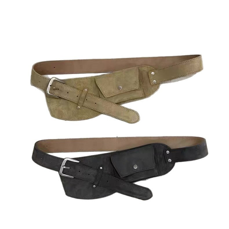 Trendy Suede Wide Leather Waist Belt 6W6JBT138