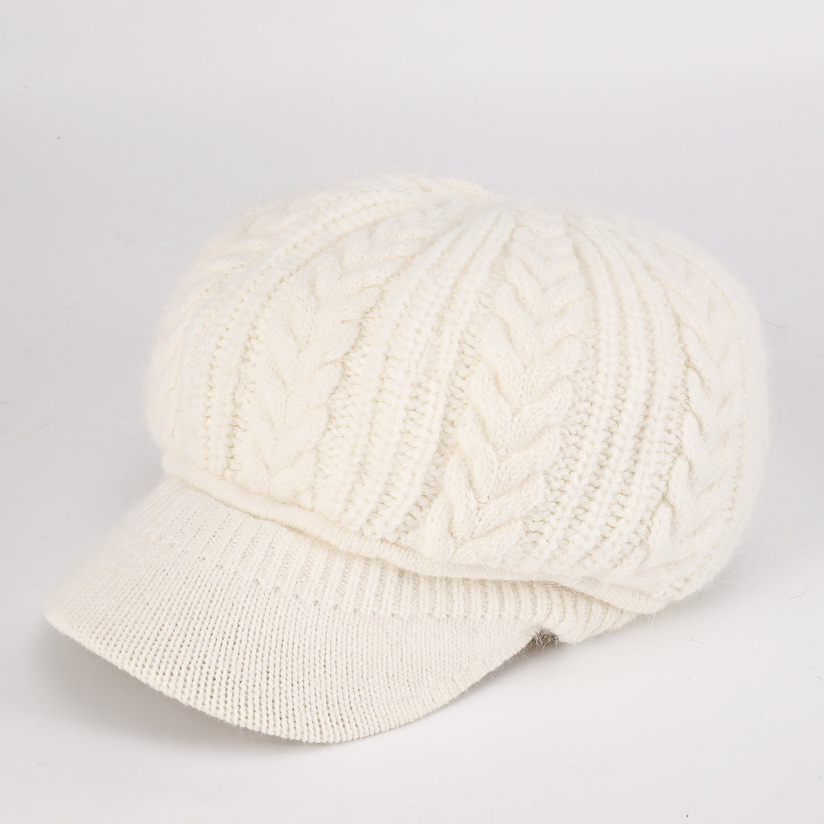 Casual Cable Knit Fleece-Lined Warm Beanie Hat 6W6HAT662
