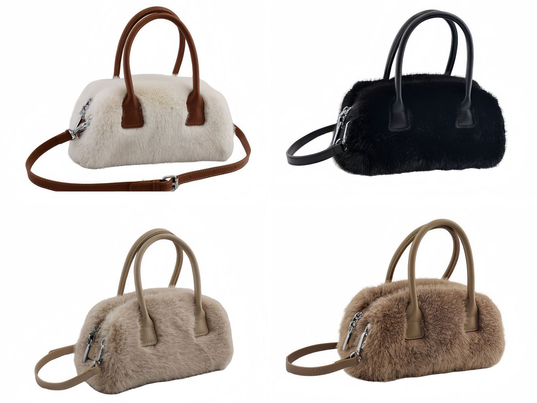 Vintage Winter Furry Faux Fur Tote Bag DP25G669