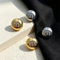 Stylish Gold Plated Rhinestones Stud Earrings 6W6JER577