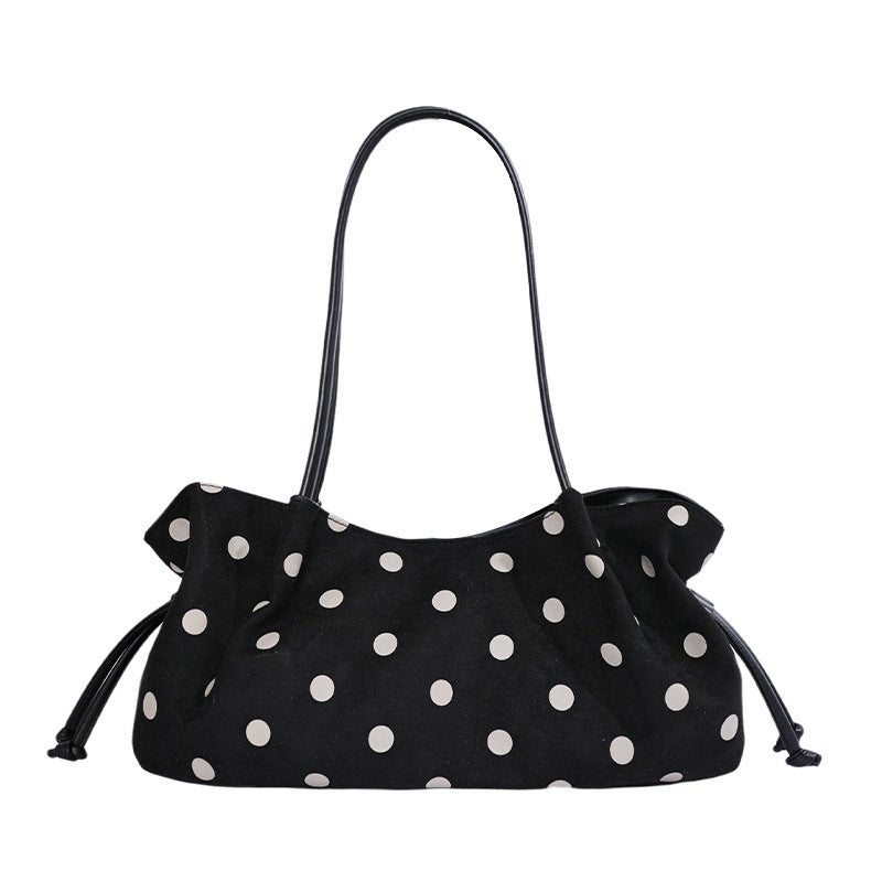 Vintage Polka Dots Ruched Shoulder Bag 6W10BBG2470